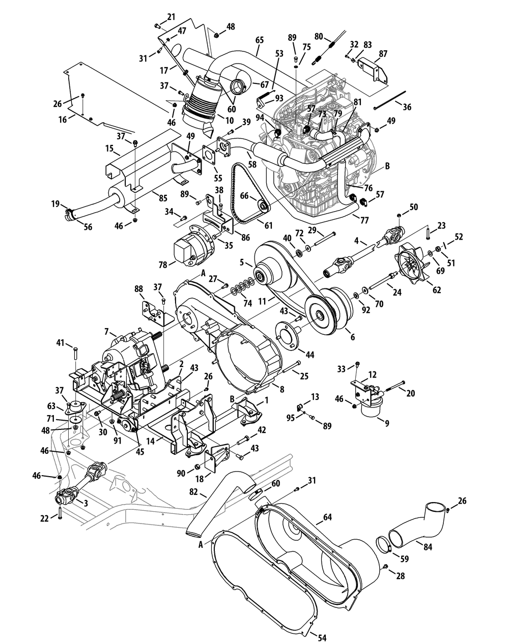 Yanmar Engine Transmission Accessories Diagram and Parts List for 467 4X4-1H013H-1H294H-37BKD010 Cub Cadet Lawn Tractor Accessories